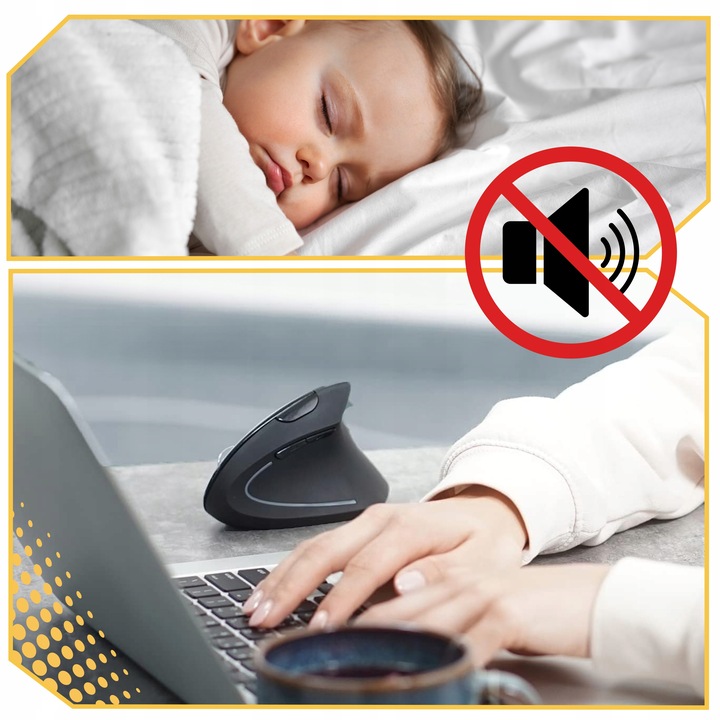 MYSZKA BEZPRZEWODOWA ERGONOMICZNA PIONOWA MYSZ WERTYKALNA do KOMPUTERA PC Sensor optyczny